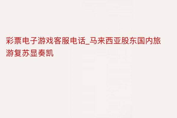 彩票电子游戏客服电话_马来西亚股东国内旅游复苏显奏凯
